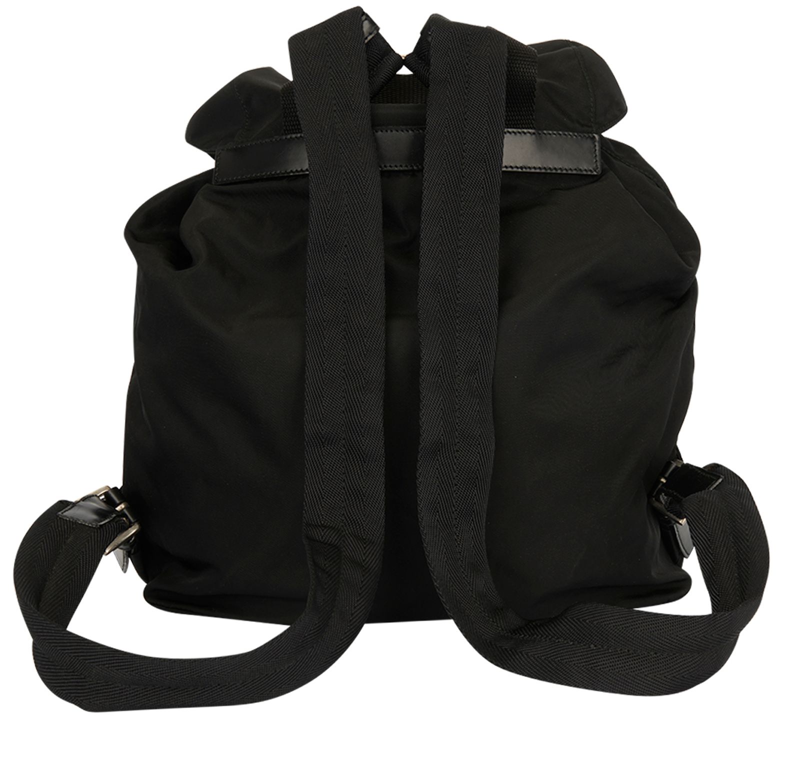 Vintage Backpack, &pound;450, Handbags, Black, Leather/Nylon (Polymer), Back view